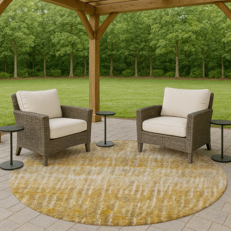 Tapis d'intérieur / extérieur lavable à la machine Chantille ACN2317, Rond 8 pi