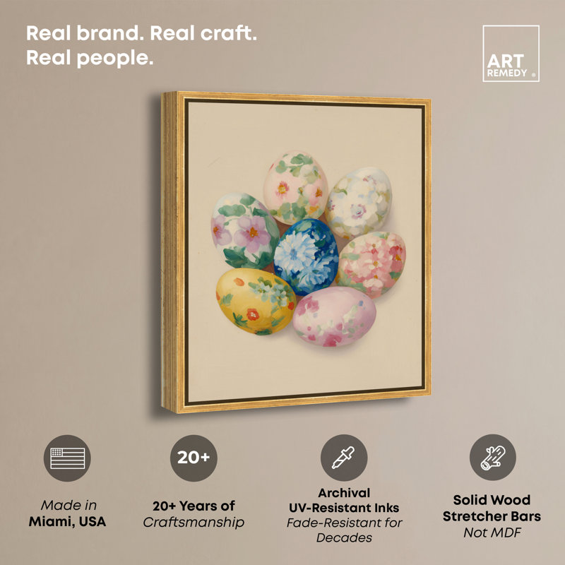 «Garden Ovals», reproduction sur toile encadrée par Art Remedy, cadre doré, 16 x 20, 17"H x 21"W, Gold Frame