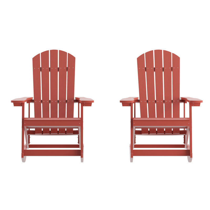Chaise berçante en plastique, Rouge