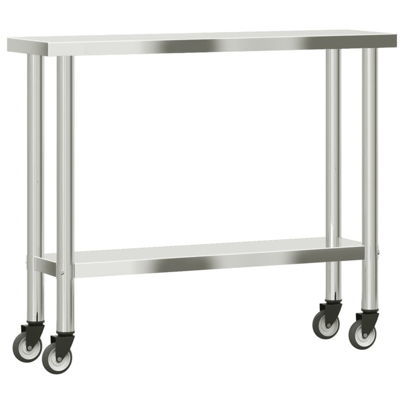 Tables de travail en acier inoxydable H 33,5 po VidaXL, H 33,5 po x L 43,3 po x l 11,8 po