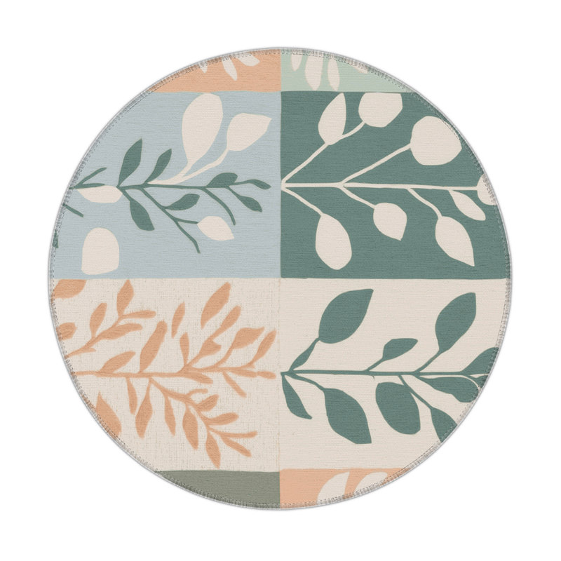 Vine Tapestry Indoor And Outdoor Area Rug, Round 5'
