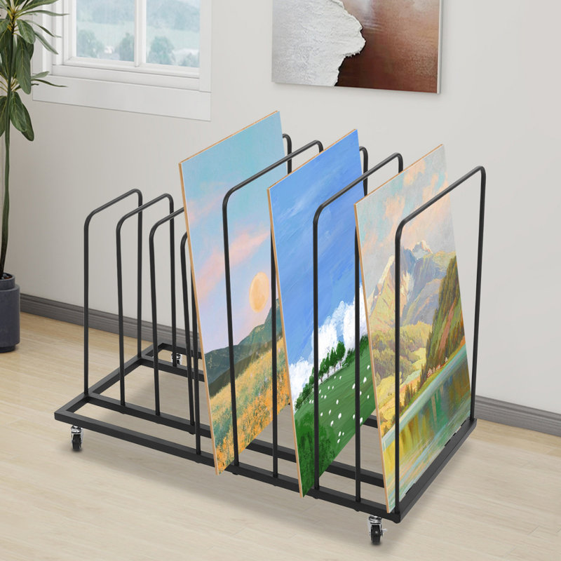 Support de rangement d'art avec roulettes, Blanc