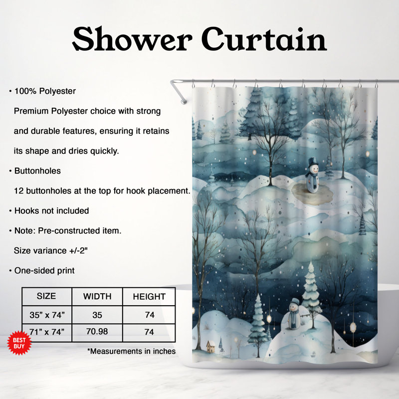 Rideau de douche Chill Wonderland - Premium, H 74 po x l 71 po