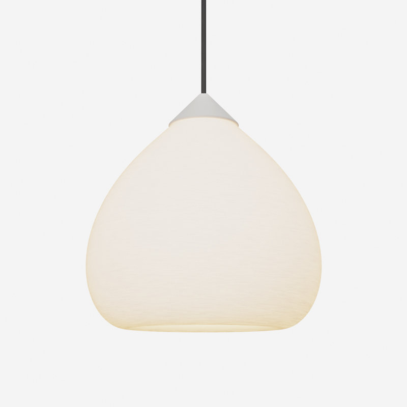 Gulp Pendant Light, Stone, 17.6" H x 9.45" W x 9.84" D, Black