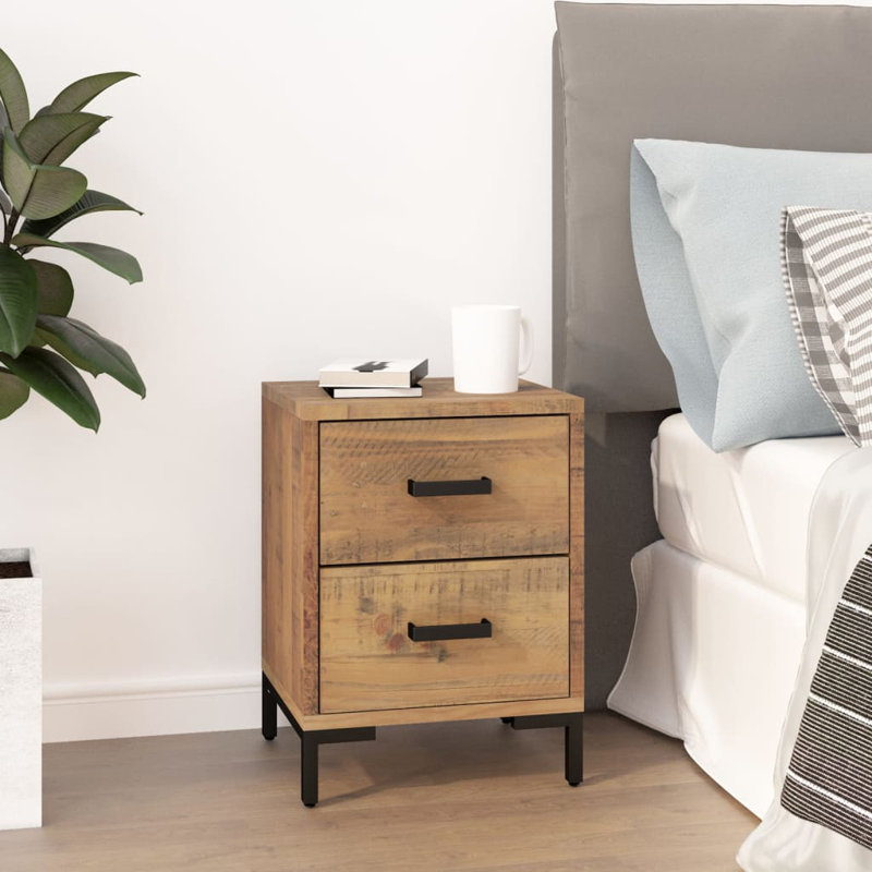 Tardiff 36cm W Solid Wood Bedside Table