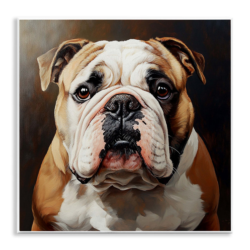 «Stoic Bulldog Portrait», plaque murale par Tom Crehan