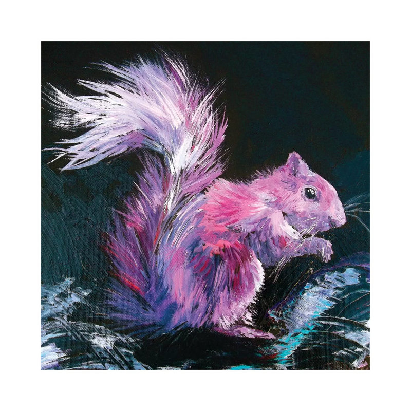 Pink Squirrel by Lindsey Dahl - Wrapped Canvas Print, 30.48 cm H x 30.48 cm W