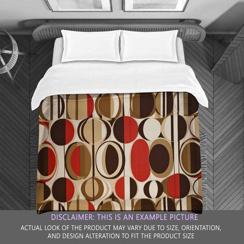Funky Bedding, Queen Comforter, Brown/Red Abstract