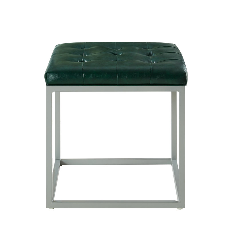 Repose-pieds 18 po gris, Similicuir vert