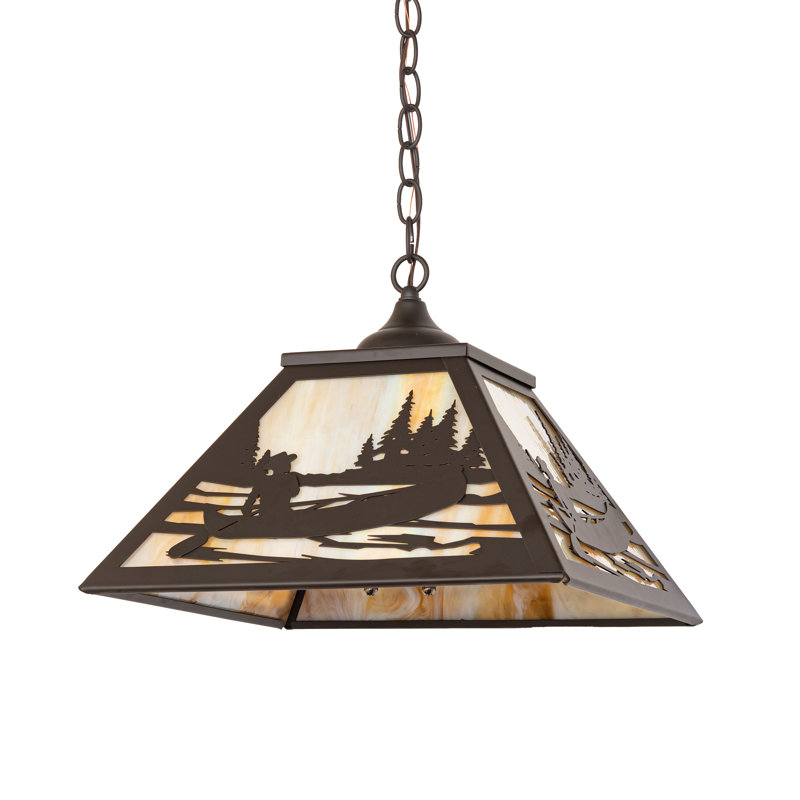 16" Square Canoe At Lake Pendant