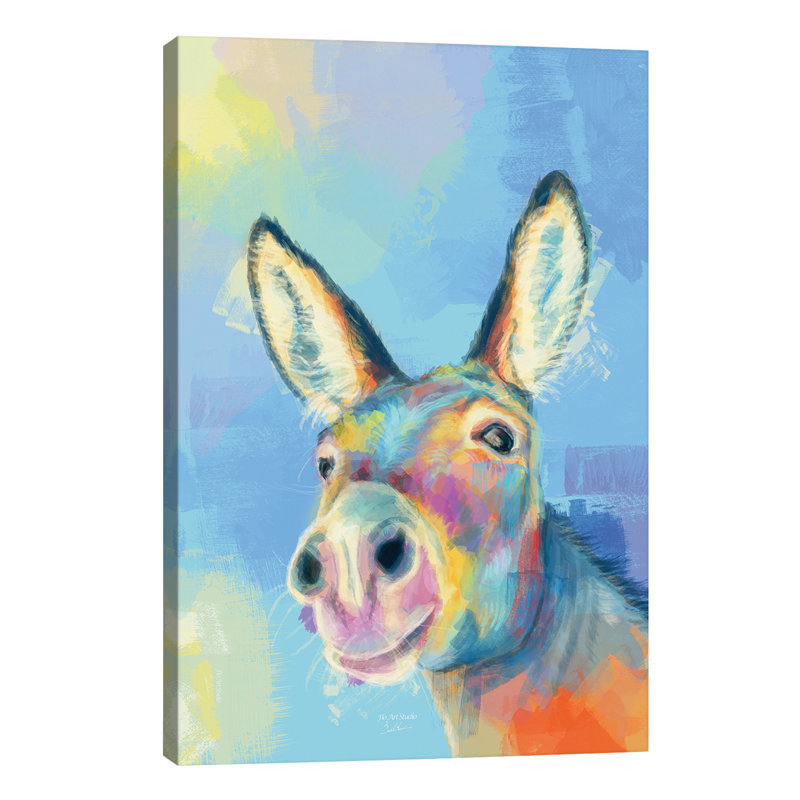 Carefree Donkey - Print on Canvas, No Frame, 101.6 cm H x 66.04 cm W x 1.91 cm D