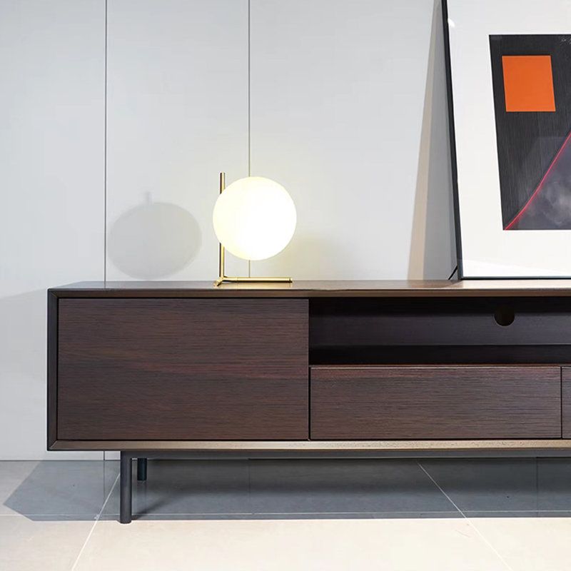 TV Stand with Open Shelf & Steel Legs, 15.74"H x 78.74"L x 15.74"W