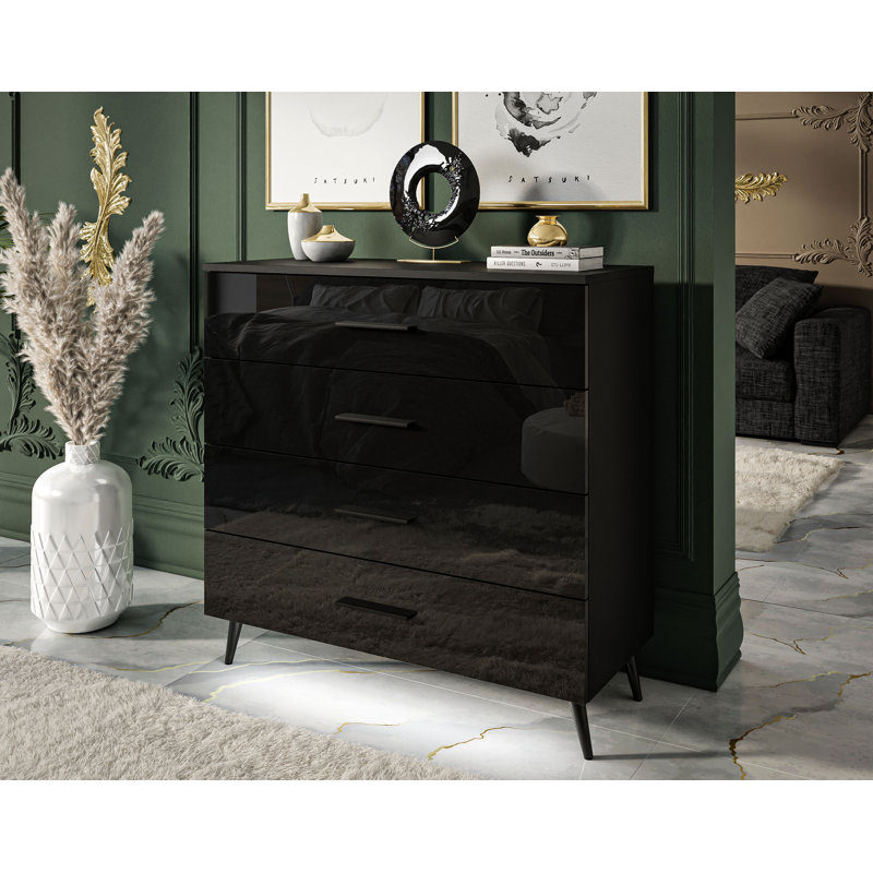 Ammie-Leigh 4 Drawer 95cm W Dresser, Black