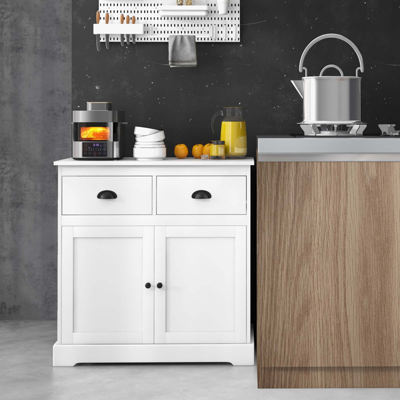 Armoire de rangement Winston Porter avec 2 portes et 2 tiroirs de rangement