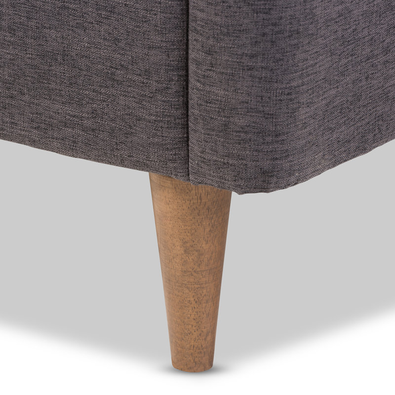 Lit plateforme tapissier Belony, Gris foncé, Très grand