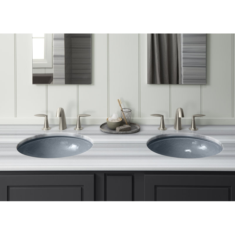 Whist Oval Glass Undermount Bathroom Sink, Translucent Dew