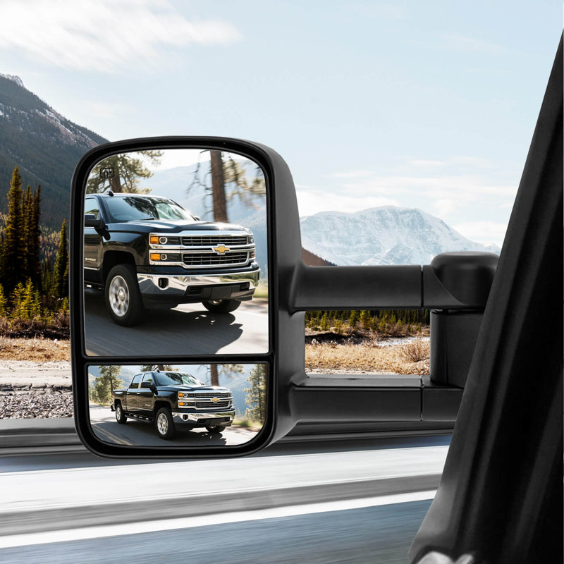 Paire de miroirs de remorquage compatibles avec les modèles de Silverado de 2003 à 2006