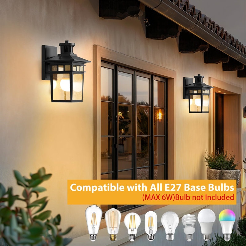 Braaten Satin Black Outdoor Wall Lantern