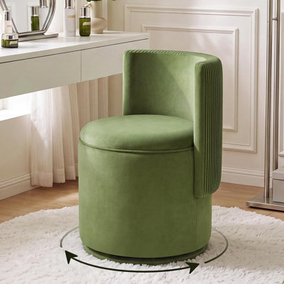 Fauteuil de meuble-lavabo pivotant moderne en velours avec dossier et rangement