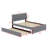 Upholstered Platform Bed With Trundle-1275679584