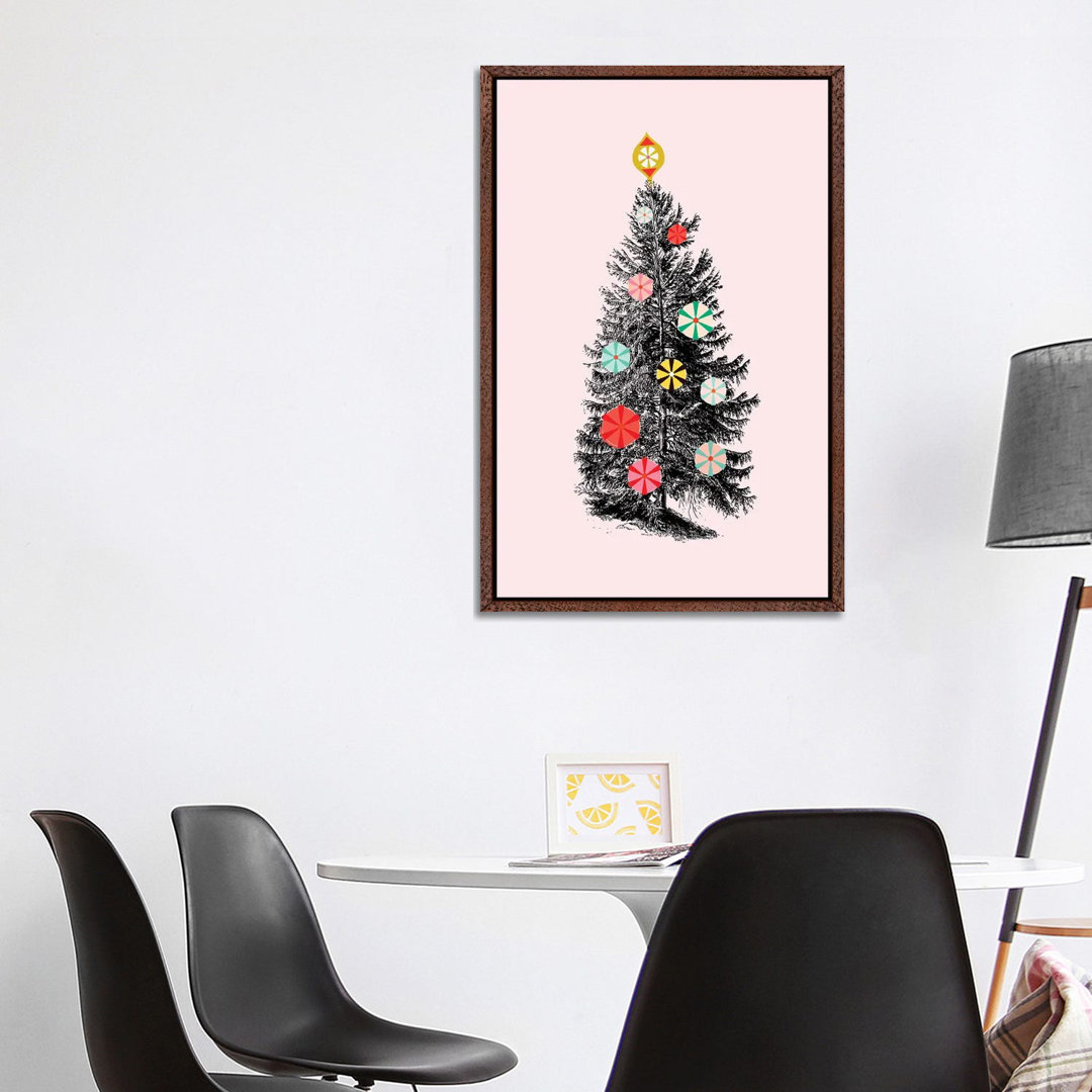 Retro Christmas Tree III von Show Me Mars - Galerie-umwickelte Leinwand Giclée