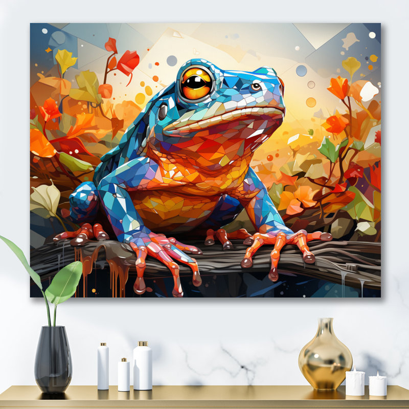 Maricevich " Colourful Frog Harmony II ", H 30 po x l 40 po x P 1,5 po, Toile tendue