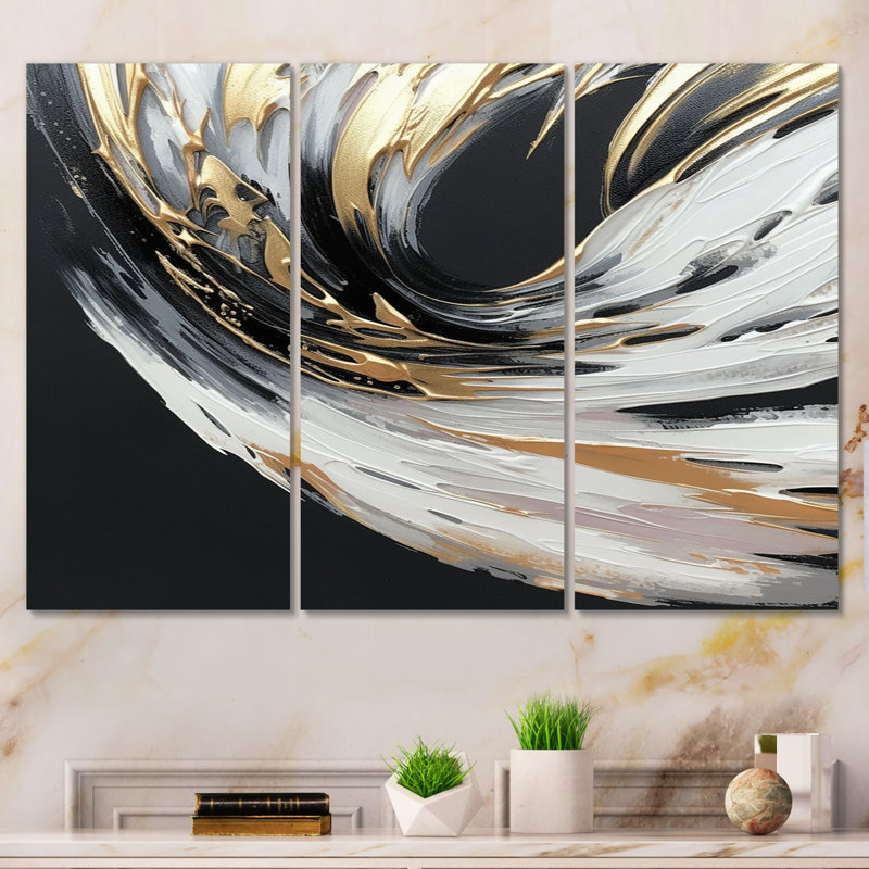Wilde - Ensemble de reproductions d'art mural abstraites, H 32 po x l 48 po x P 1 po