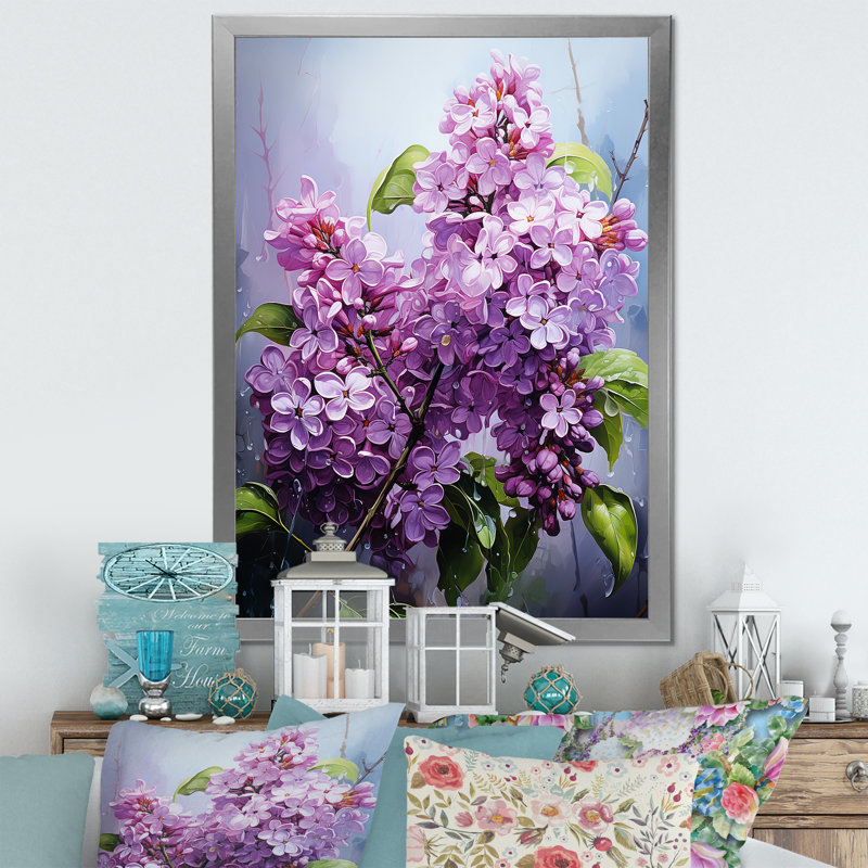 Lilacs Flow Grace III, reproduction d'art sur toile, H 40 po x l 30 po x P 1,5 po, Cadre simple argenté