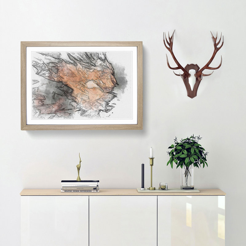 Seconds of Want in Abstract - Picture Frame Graphic Art Print, 40cm H x 60cm W x 2cm D, Oak