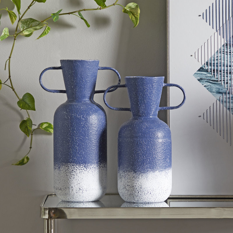Ulen Metal Table Vase, Blue