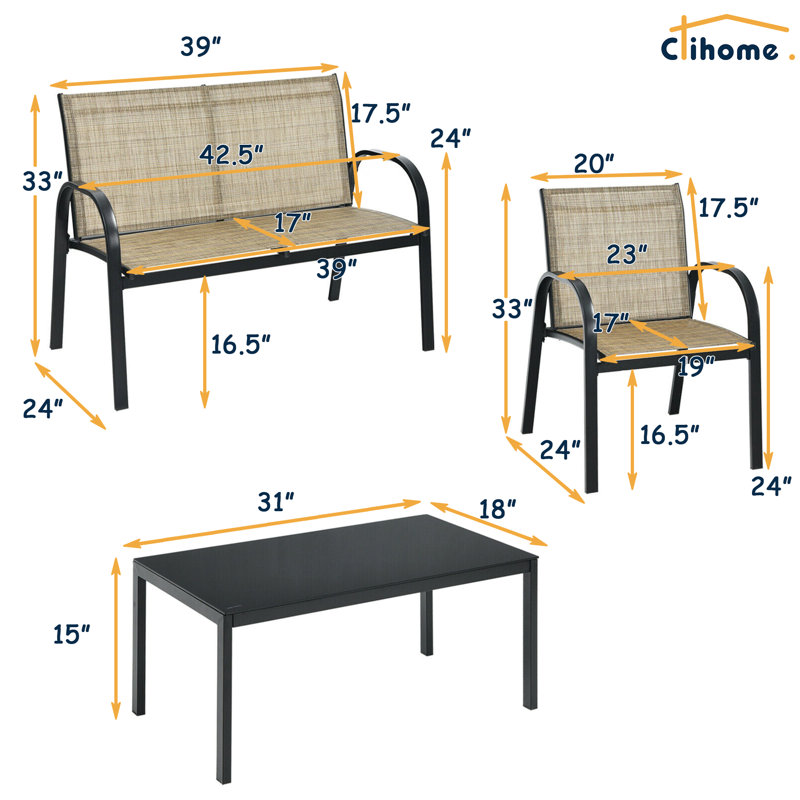 Ensemble de conversation modulaire 3 pièces