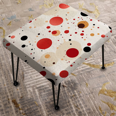 Red And White Retro Dots - Polka Dots Rectangle Ottoman