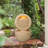 21.7x21.7x34.3" Cement Round Water Fountain with Light and Pump