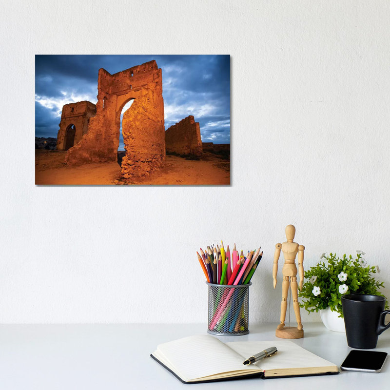 Fez, Morocco. Marinid Tombs At Night by Jolly Sienda - Gallery-Wrapped Canvas Giclée on Canvas, Canvas