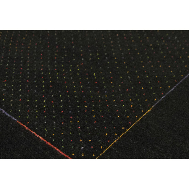 Tapis noir noué à la main de haute qualité, Rectangle 4 pi x 6 pi