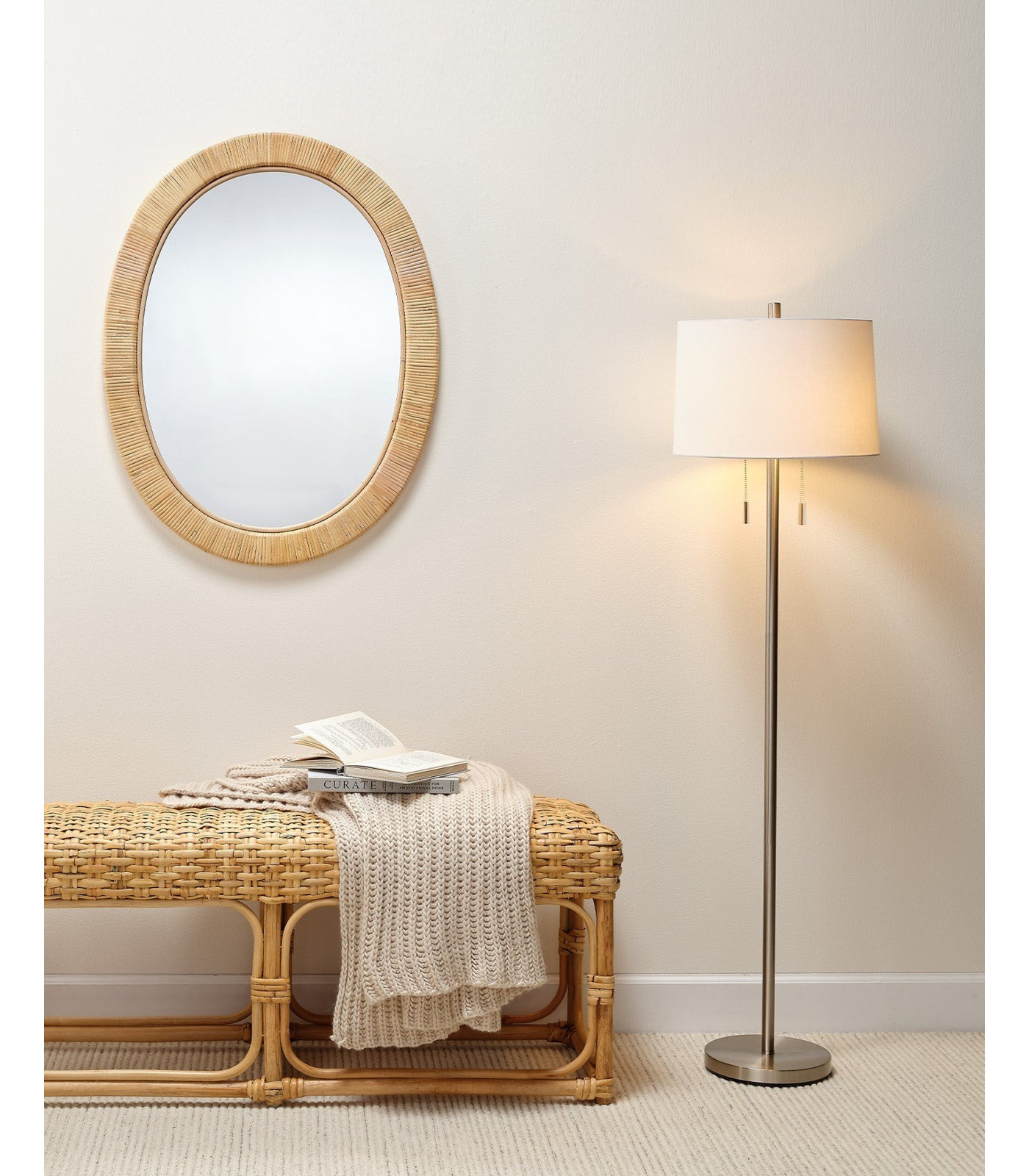 Senn 64'' Dimmable Floor Lamp, Matte Silver