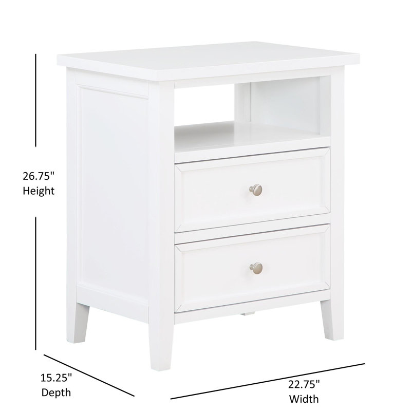 Sleek & Chic Modern Nightstand, White