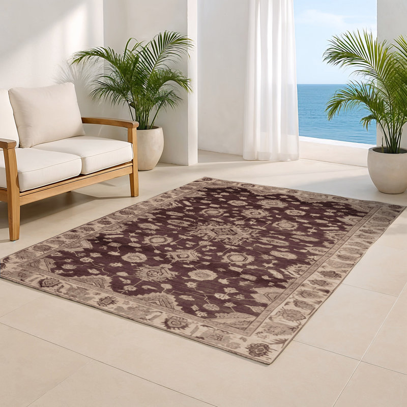 Tapis intérieur et extérieur brun Overdyed, Rectangulaire 2 pi x 3 pi