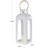 Metal Tall Arched Cutout Indoor Outdoor White Candle Lantern with Gold Handle-2068428296