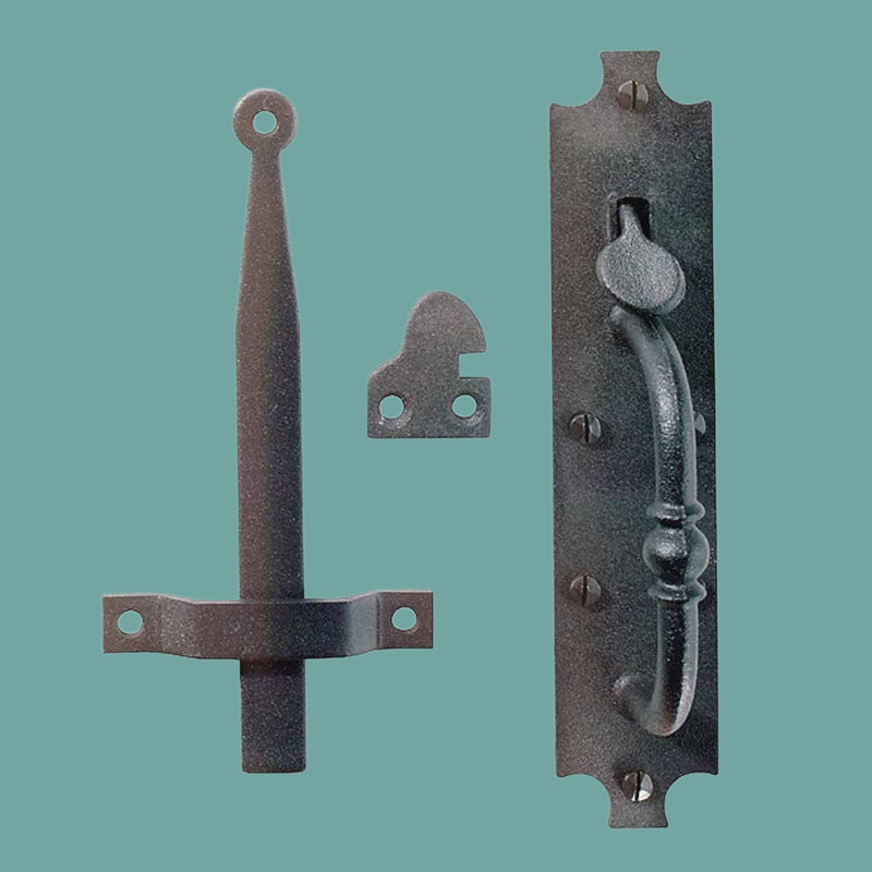 Black Cast Iron Norfolk Door and Gate Thumb Latch 8"
