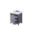 Meuble-lavabo gris foncé 30 po X P 22 po D, ensemble de comptoir et robinet en marbre de Carrare