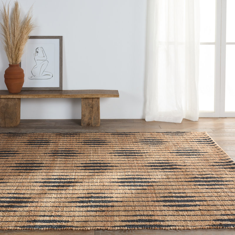 Raya Jute / Sisal Geometric Shapes Area Rug, Rectangle 9' x 12'