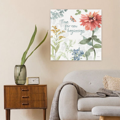 Garden Spring Meadow Xii With Blue Butterflies Art