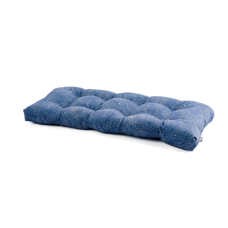  Italia Acrylic Outdoor Loveseat Cushion, Lanzarote Indigo