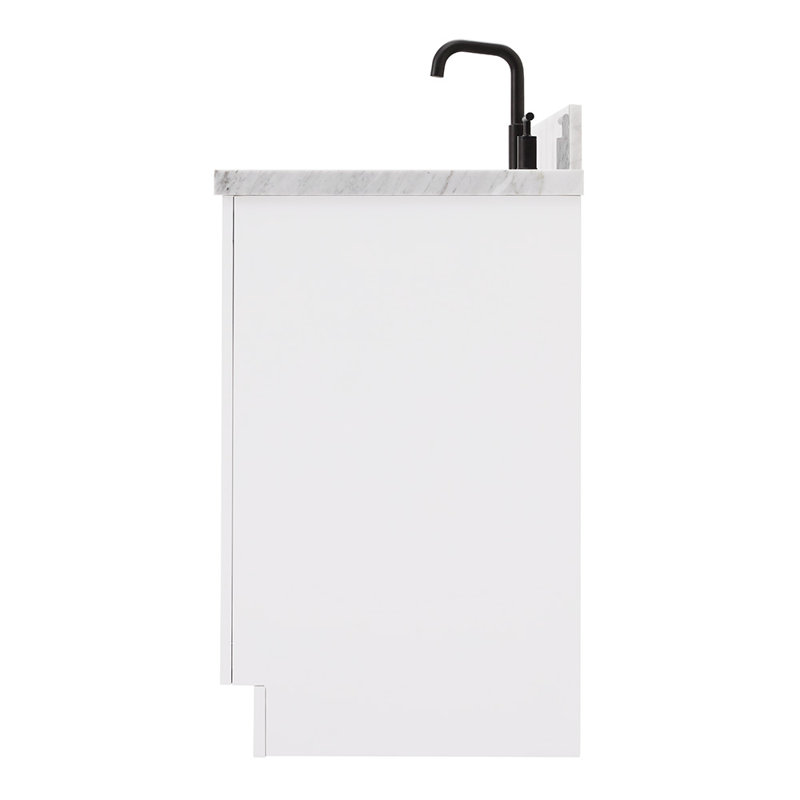 ARIEL HEPBURN 37 IN RIGHT OFFSET RECTANGULAR SINK VANITY 1,5 IN, White, Right, Rectangular