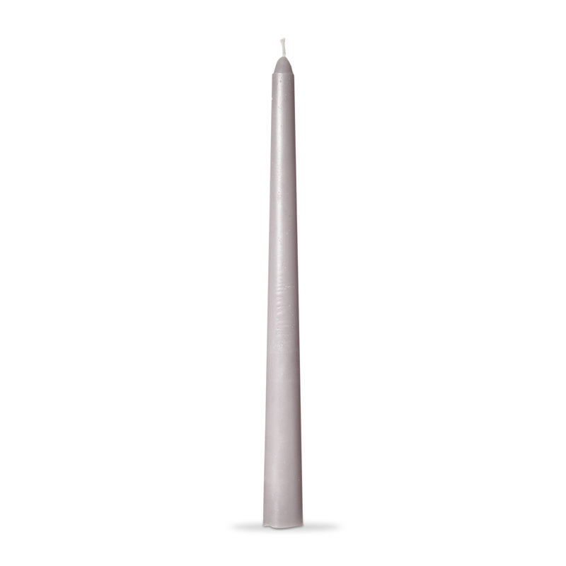 Unscented Taper Candle with Tin Holder, Gray