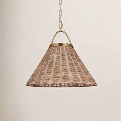 Darnaja Single Light Rattan Steel Dimmable Pendant