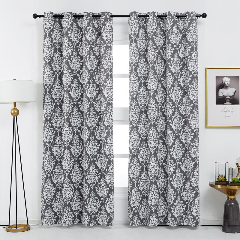 Darrie Blackout Curtains / Drapes Pair, 52" W x 84" L, Gray