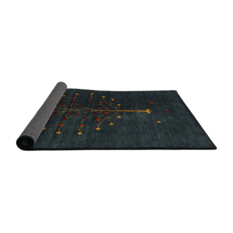 Tapis contemporain gris foncé, Rond 3 pi