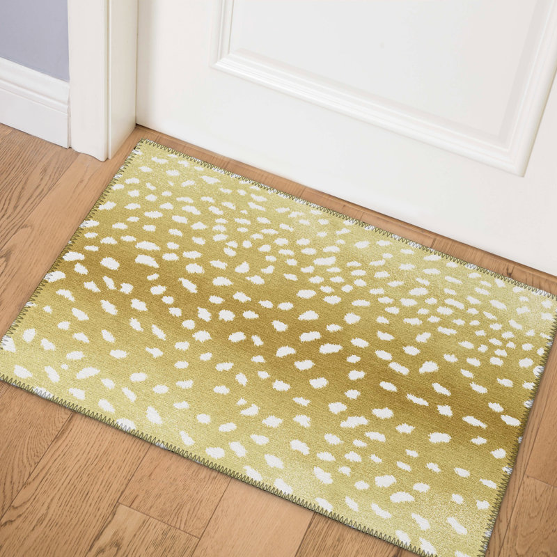 Tapis intérieur / extérieur tissé à la machine Abdimalik, Rectangle 3 pi x 5 pi